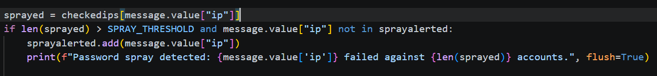 Password spray logic